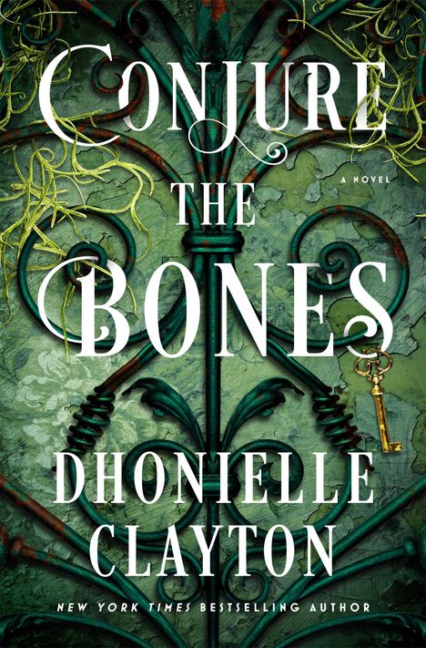 "CONJURE THE BONES A Novel Dhonielle Clayton Flatiron Books Cover Forthcoming." Schwarze Schrift auf weißem Grund.