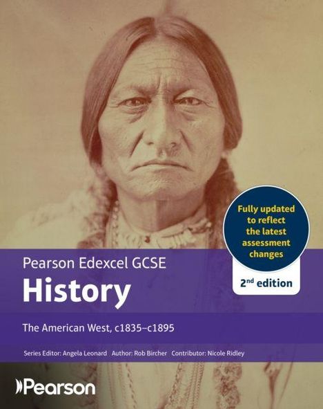 "Pearson Edexcel GCSE History, The American West, c1835–c1895, 2nd edition." Historische Fotografie eines indigenen Mannes.
