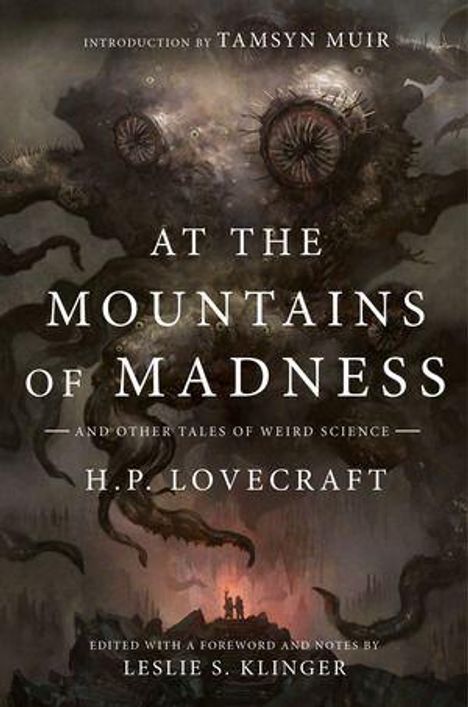 "At the Mountains of Madness" von H.P. Lovecraft. Dunkle, unheimliche Illustration mit tentakelartigen Kreaturen.