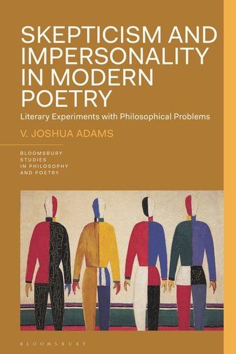"SKEPTICISM AND IMPERSONALITY IN MODERN POETRY. Gemälde von fünf abstrakten Figuren in bunten Gewändern."