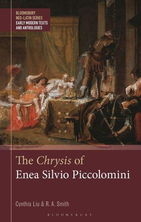 "The Chrysis of Enea Silvio Piccolomini" von Cynthia Liu & R. A. Smith. Gemälde mit antiker Szenerie, Menschen in Aktion.