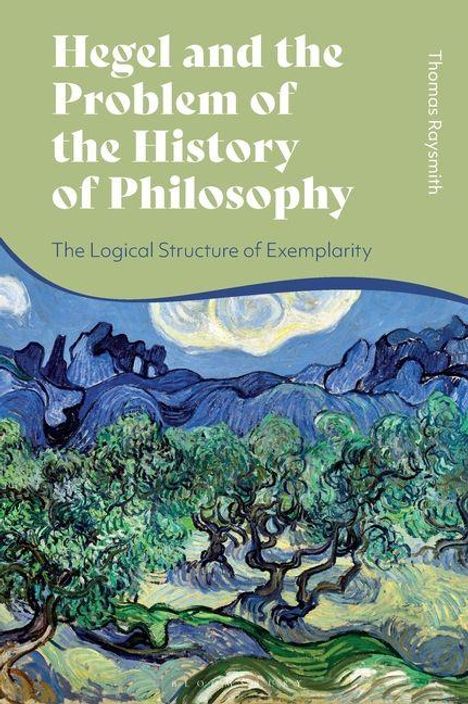 Buchtitel: "Hegel and the Problem of the History of Philosophy." Landschaftsmalerei mit Bäumen und Bergen darunter.