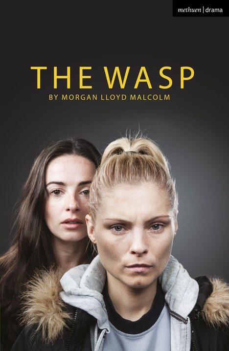 "The Wasp" von Morgan Lloyd Malcolm. Zwei Frauen mit ernstem Blick, eine mit blonden und eine mit dunklen Haaren.