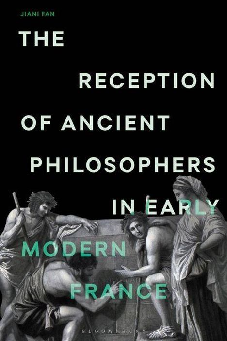 Text: "The Reception of Ancient Philosophers in Early Modern France". Illustration: Antike Philosophen in Diskussion.