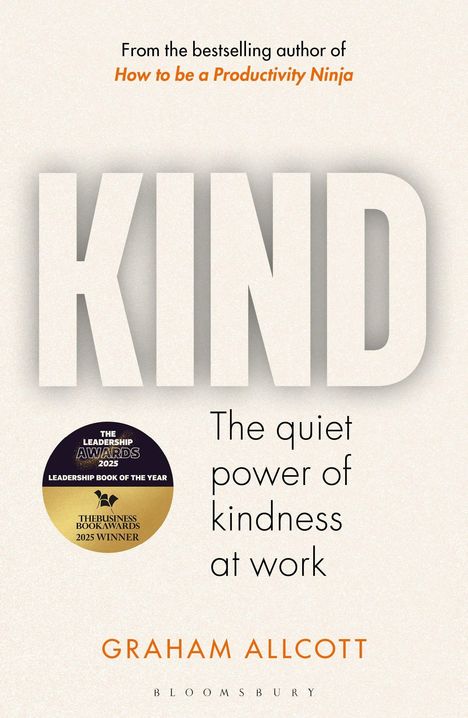 Award-Siegel: "The Leadership Awards 2025, Book of the Year." Titel: "KIND" von Graham Allcott.
