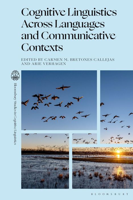Titel: Cognitive Linguistics Across Languages and Communicative Contexts. Unten fliegende Vögel über einer Landschaft.