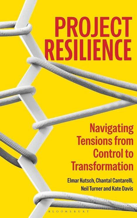 "PROJECT RESILIENCE. Navigating Tensions from Control to Transformation. Elmar Kutsch u.a. Design: Grau umwickelte Struktur."
