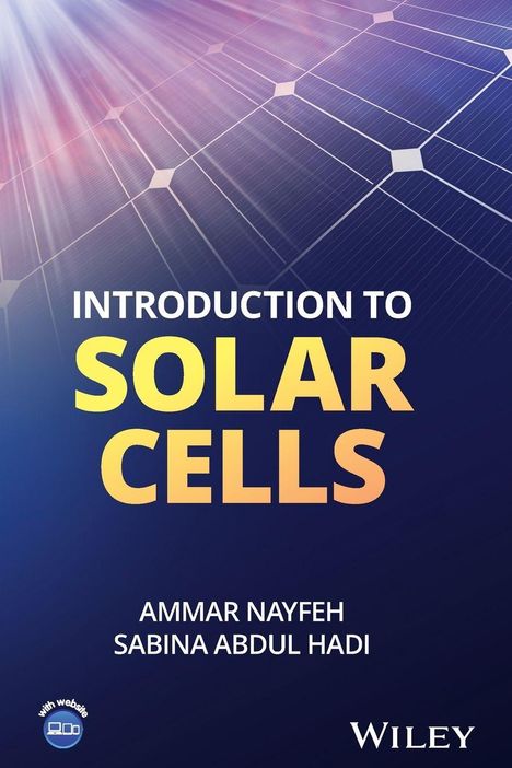 Buchtitel: "Introduction to Solar Cells". Autoren: Ammar Nayfeh, Sabina Abdul Hadi. Hintergrund zeigt Solarzellen.