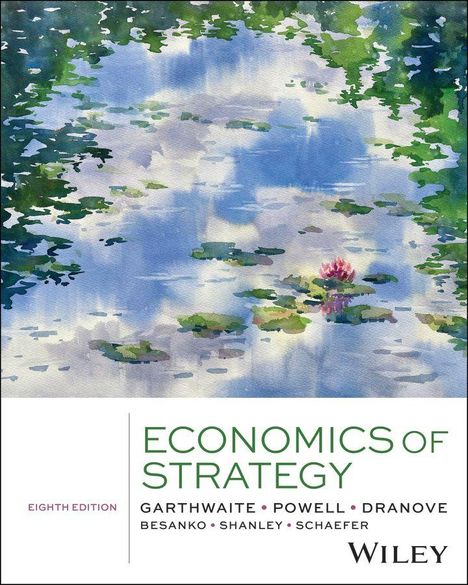 „Economics of Strategy“, achte Ausgabe, Autoren: Garthwaite, Powell, Dranove, Besanko, Shanley, Schaefer. Watercolor mit Seerosen.