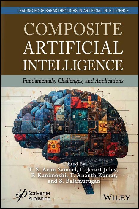 Text: "Composite Artificial Intelligence: Fundamentals, Challenges, and Applications." Illustration eines bunten Gehirns.