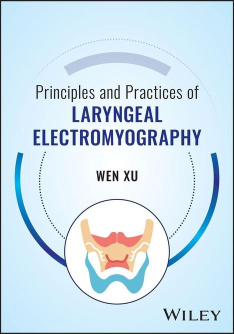 "Principles and Practices of Laryngeal Electromyography" von WEN XU. Unten ist ein stilisiertes Diagramm des Kehlkopfs.
