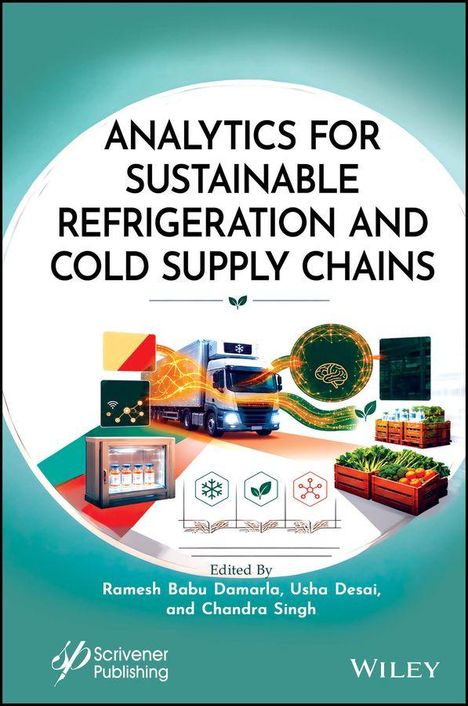 Titel: "Analytics for Sustainable Refrigeration and Cold Supply Chains". Darunter farbenfrohe Symbole und ein Kühl-LKW.