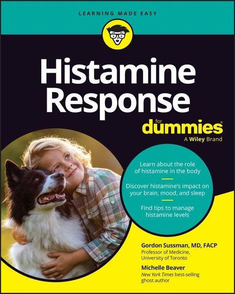 "Histamine Response for Dummies" von Gordon Sussman und Michelle Beaver. Oben ein Logo; links Bild eines Kindes mit Hund.