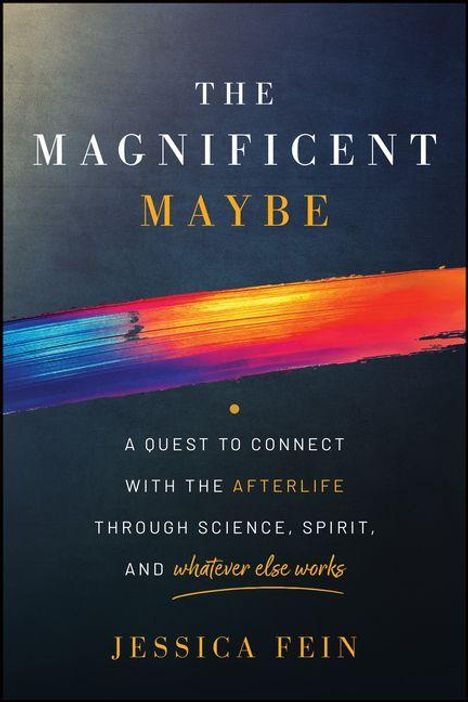 "The Magnificent Maybe" von Jessica Fein. Ein leuchtender Pinselstrich ziert den Hintergrund.