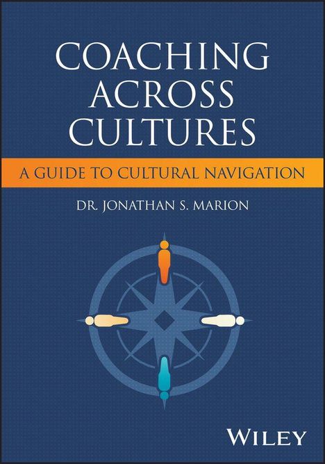 "Coaching Across Cultures: A Guide to Cultural Navigation" von Dr. Jonathan S. Marion. Illustration eines Kompasses.