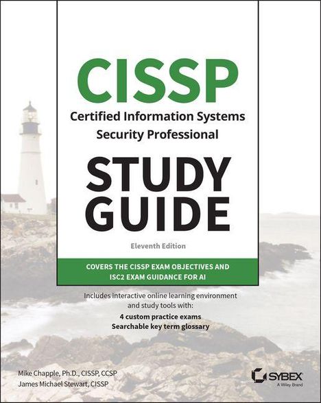 "CISSP Certified Information Systems Security Professional Study Guide. Leuchtturm und Küste im Hintergrund."