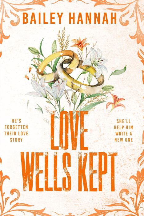 "Love Wells Kept by Bailey Hannah. Cover to be revealed." Blaues Cover, Logo oben, umgeblätterte Ecke unten.