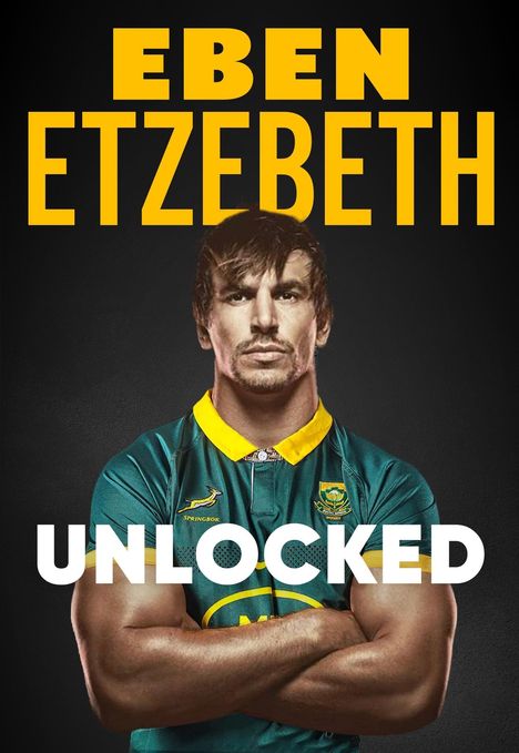 Text: "EBEN ETZEBETH UNLOCKED". Ein athletischer Mann im grünen Sporttrikot steht mit verschränkten Armen.