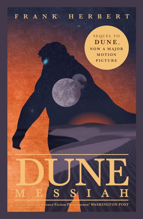 "Dune Messiah" und "FRANK HERBERT" in Großbuchstaben, unten steht "FINAL COVER TO BE REVEALED" mit einem orangefarbenen Logo.