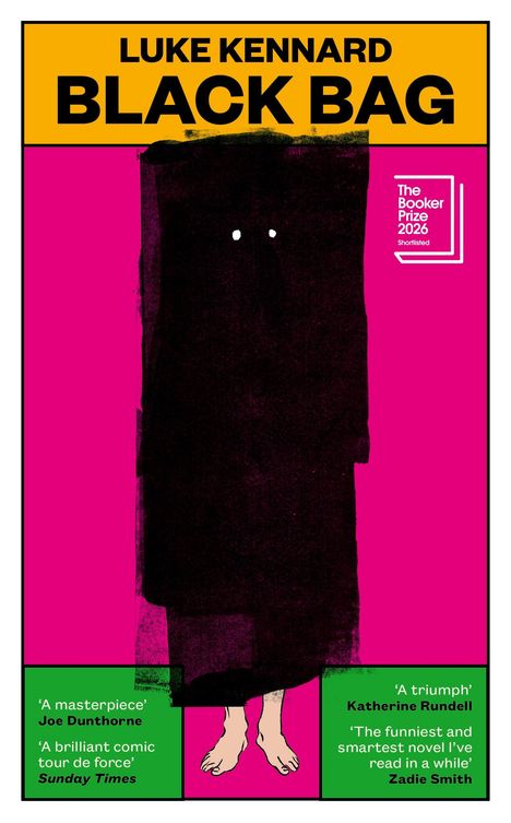 "LUKE KENNARD BLACK BAG" steht oben. Eine schwarze Figur mit weißen Augen, nackte Füße sichtbar.