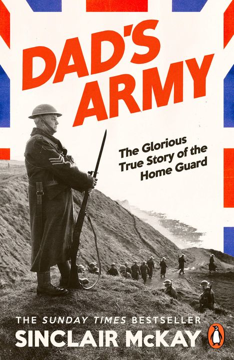Titel: DAD'S ARMY. Eine Abbildung eines Soldaten mit Gewehr auf einem Hügel, weitere Soldaten im Hintergrund.