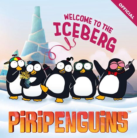 Text: "PiRiPENGUiNS", "THE SLIDE", "COVER COMING SOON". Fünf Comic-Pinguine auf blauem Hintergrund, unterschiedliche Posen.