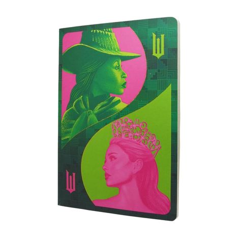Text: "W". Illustration von zwei Frauen im Profil, eine mit Cowboyhut, die andere mit Krone, in kräftigen Farben.
