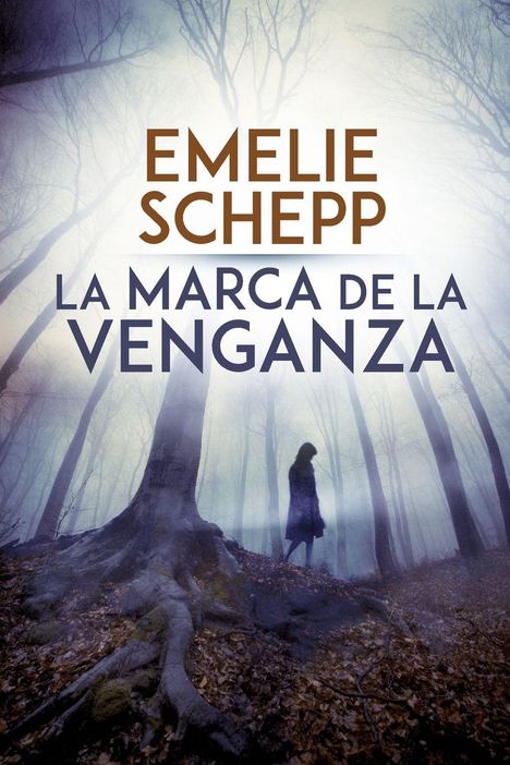 Text: "MARCA DE LA VENGANZA by EMELIE SCHEPP" unter "COVER TO BE REVEALED".  
Einfaches, blaues Design.