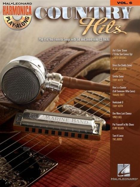 Country Hits: Harmonica Play-Along Volume 6 [With CD (Audio)], Buch