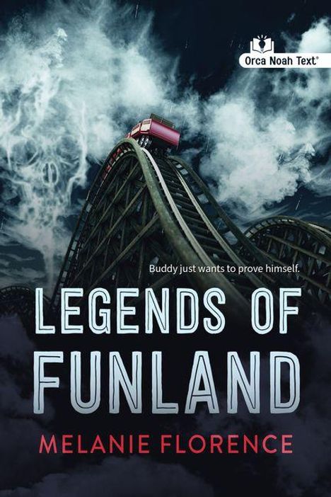 "Buddy just wants to prove himself." "LEGENDS OF FUNLAND" von Melanie Florence. Achterbahn in stürmischer Nacht.