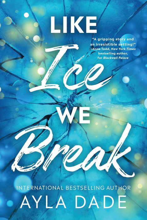 "LIKE Ice WE Break" von Ayla Dade. Blauer, gebrochener Eis-Hintergrund mit heller Textur.