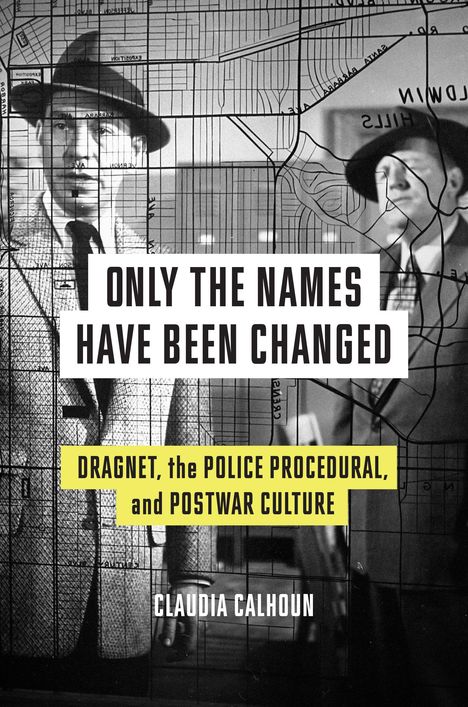 Der Text "ONLY THE NAMES HAVE BEEN CHANGED" steht auf einem Bild in Schwarzweiß mit zwei Männern in Anzügen und Hüten.