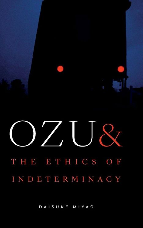 „OZU & THE ETHICS OF INDETERMINACY“ ist in großen Buchstaben geschrieben. Dunkler Hintergrund mit runden Lichtern.