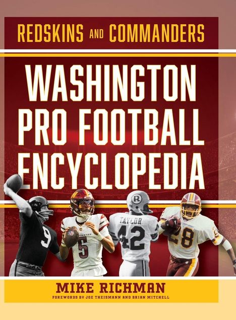 "Washington Pro Football Encyclopedia" von Mike Richman. Cover mit Fußballspielern in Aktion.