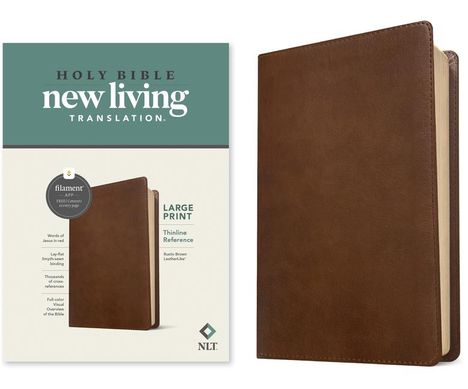 NLT Large Print Thinline Reference Bible, Filament Enabled Edition (Red Letter, Leatherlike, Rustic Brown), Buch