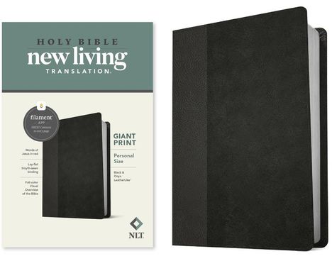 NLT Personal Size Giant Print Bible, Filament Enabled Edition (Red Letter, Leatherlike, Black/Onyx), Buch