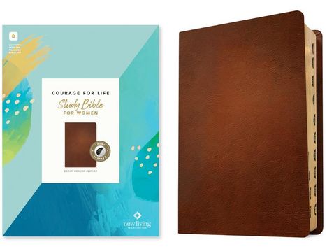 NLT Courage for Life Study Bible for Women (Genuine Leather, Brown, Indexed, Filament Enabled), Buch