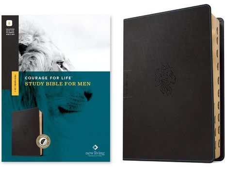 NLT Courage for Life Study Bible for Men, Filament Enabled (Leatherlike, Onyx Lion, Indexed), Buch