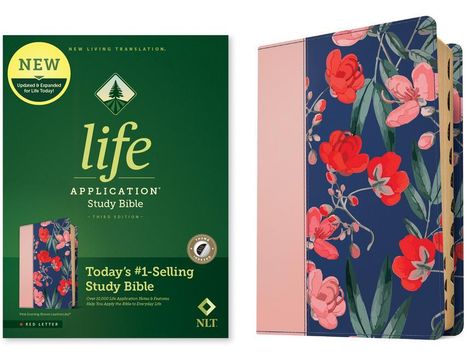 NLT Life Application Study Bible, Third Edition (Red Letter, Leatherlike, Pink Evening Bloom, Indexed), Buch
