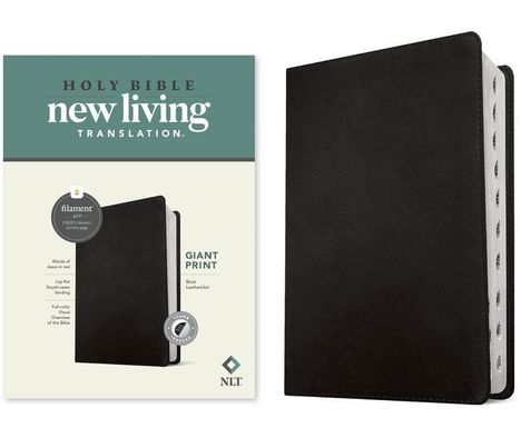 NLT Giant Print Bible, Filament-Enabled Edition (Leatherlike, Black, Indexed, Red Letter), Buch