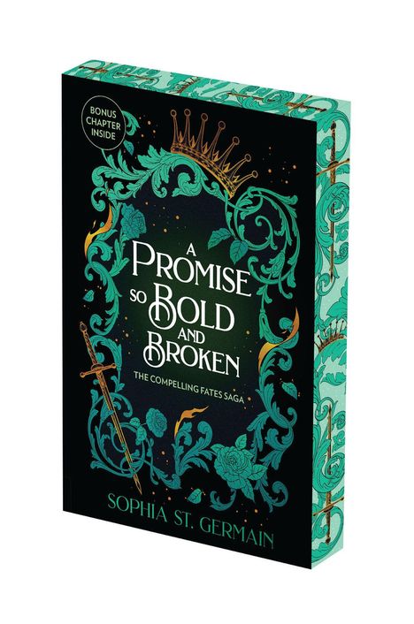 "A PROMISE SO BOLD AND BROKEN: DELUXE LIMITED EDITION" von Sophia St. Germain. Logo eines aufgeschlagenen Buches.