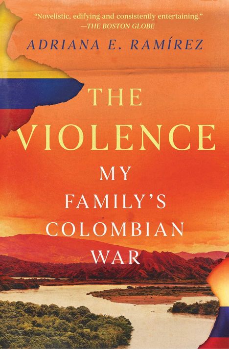 "THE VIOLENCE: MY FAMILY'S COLOMBIAN WAR" von Adriana E. Ramírez. Landschaft mit Flüssen und Bergen in warmen Farben.