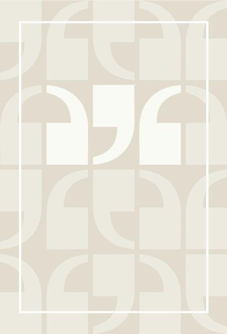 Muster aus beigen und weißen Formen, die wie Anführungszeichen aussehen. Simplistisches, geometrisches Design.