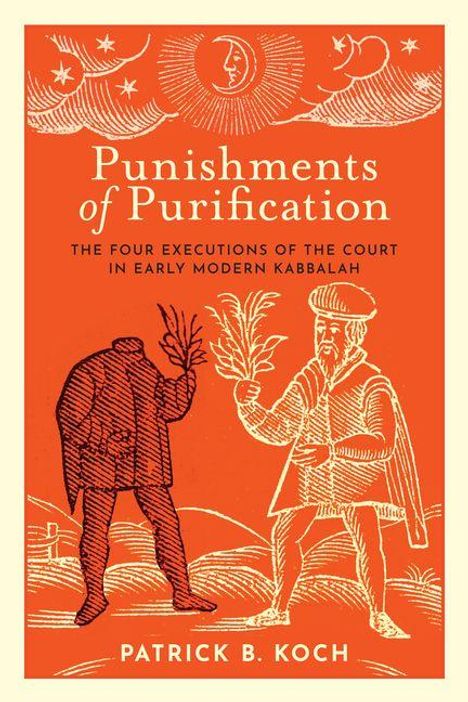 „Punishments of Purification“ – Illustration: Zwei Figuren mit Pflanzen; Mond und Sterne oben. Patrick B. Koch.