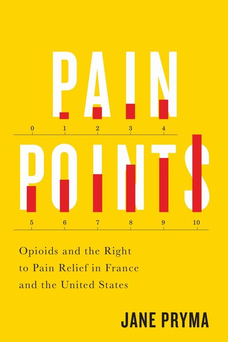 "PAIN POINTS" in großen Buchstaben. Darunter: "Opioids and the Right to Pain Relief in France and the United States." Autor: Jane Pryma.