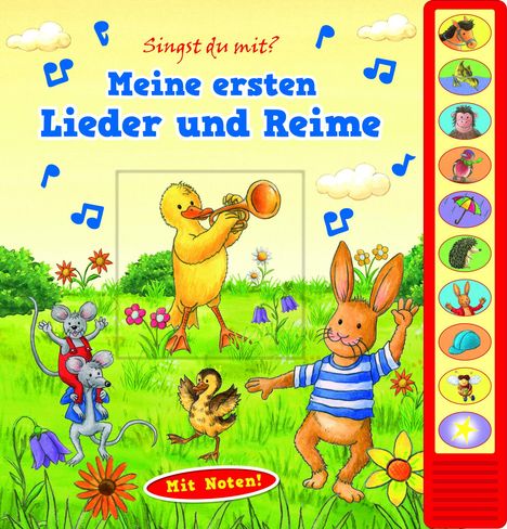 Meine ersten Lieder und Reime - Vorlese-Pappbilderbuch mit Sound, Buch