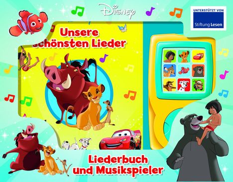 Disney - Unsere schönsten Lieder - Liederbuch und Musikspieler mit 16 beliebten Kinderliedern, Diverse