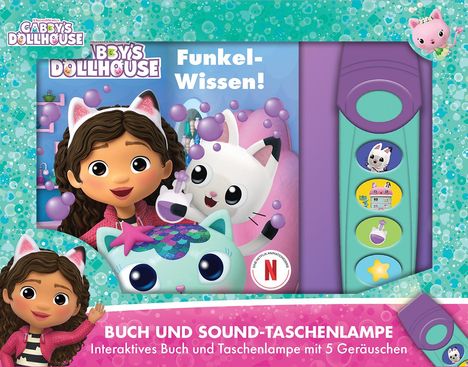 Gabby's Dollhouse - Funkel-Wissen! - Pappbilderbuch mit Taschenlampe und Glitzerseiten - Bilderbuch mit 5 tollen Geräuschen, Buch