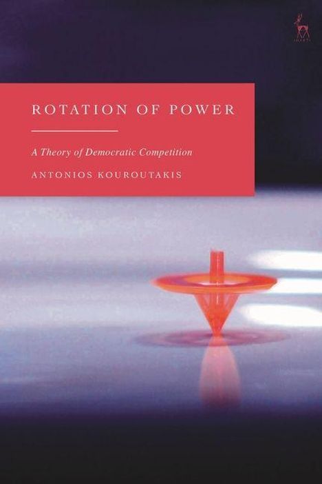 "Rotation of Power: A Theory of Democratic Competition" von Antonios Kouroutakis. Ein rotierender Kreisel auf glatter Oberfläche.