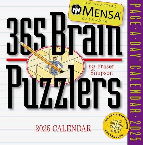 Fraser Simpson: Mensa® 365 Brain Puzzlers Page-A-Day® Calendar 2025, Kalender